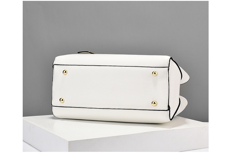 Ladies Faux Leather Satchel Elegant Handbag with Gold Hardware